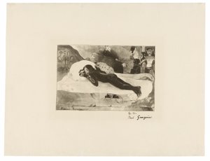 Manao tupapau (Sie denkt an den Geist oder Der Geist denkt an sie), aus L’estampe originale von Paul Gauguin