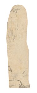 Skizze eines Mannes mit Hut und Fragment der Schulter einer Frau von Paul Gauguin