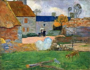 Das Blaue Dach oder Pouldu Farm, 1890 von Paul Gauguin