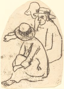 Drei Tahitianer, Studie für La soeur de charite, 1899-1902 von Paul Gauguin