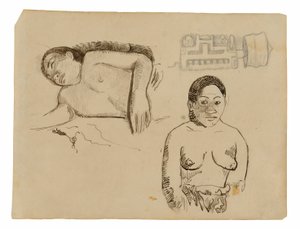 Zwei tahitianische Frauen und ein Marquesas-Ohrstecker