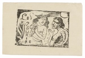 Zwei Frauen plaudern, Kopfstück für Le Sourire von Paul Gauguin