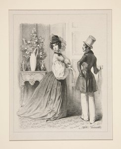 (Aufbruch zum Spaziergang.) von Paul Gavarni