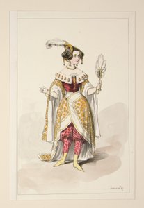 (INDIENNE. Tunika und Hose aus bedrucktem Merinos, ...) von Paul Gavarni