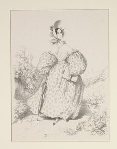 Auf dem Land. Huillet 1835. Kleid aus Jaconas, ... von Paul Gavarni