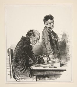 Eine Sechs!... Wer diskontiert zu sechs?... von Paul Gavarni