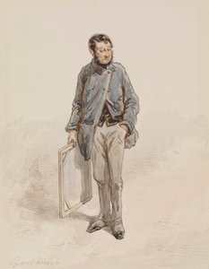 Künstler mit Leinwand von Paul Gavarni