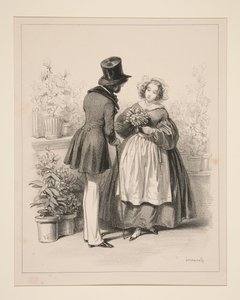 BOUQUETIERE. von Paul Gavarni