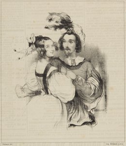 „Bal Costume“ aus der Serie: „Revue Fashionable“ aus Le Charivari von Paul Gavarni
