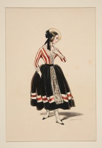 Dorfkokette. Strohhut... von Paul Gavarni