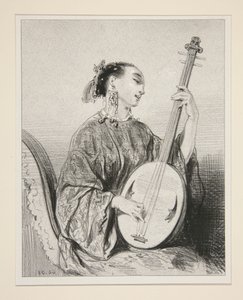 Chinesische Sängerin. von Paul Gavarni