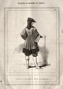 Histoire du Costume en France: Leute im Gefolge eines Herrn von Paul Gavarni