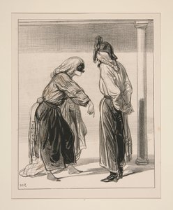 Ich habe es ihr gesagt! Ich habe es ihr gesagt, Madame, wenn Sie sich erlauben... von Paul Gavarni