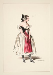 LAITIERE. Satin- und Spitzenhaube. von Paul Gavarni
