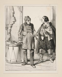 Der Liebhaber (aus den Kulissen rufend): Mein Vater!... von Paul Gavarni