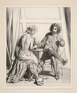 La Madelaine (sic), das war eine Frau, die Dummheiten gemacht hatte, nicht wahr (sic), Monsieur Henri? Zum Tode! von Paul Gavarni
