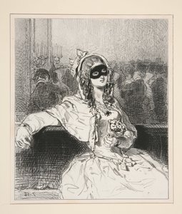 Die Maske kann noch so gut lügen: weiblicher Diogenes... von Paul Gavarni