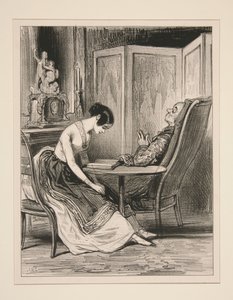 Abendliche Lektüre. von Paul Gavarni