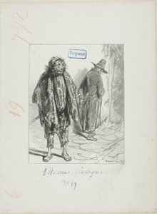 Les Propos de Thomas Vireloque: Figaro im Alter wird Bazile von Paul Gavarni