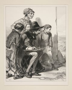 Oh, gut! Madame Jean! Da schießt jemand auf Ihr Grundstück.... von Paul Gavarni