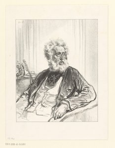 Alter Mann mit weißem Bart und Brille von Paul Gavarni
