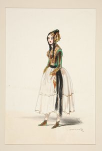 Polonaise. Hut, Weste und Samtstiefel, Goldverzierungen von Paul Gavarni