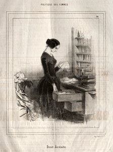 Politique des Femmes: Droit de visite, 1843 von Paul Gavarni