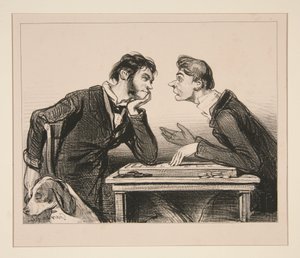 Pythagoras sagte: "Wenn dir die Unabhängigkeit lieb ist, fasse nicht die Hand einer Frau an..." von Paul Gavarni