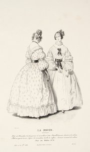 Kleid aus besticktem Musselin mit Rüsche... von Paul Gavarni