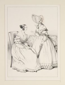 SEPTEMBER 1838. Musselinkleid mit gezackten Volants; ... von Paul Gavarni