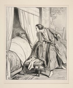 Das falsche Fenster suchen und bei der Tante landen. von Paul Gavarni