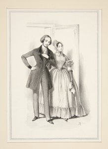 Morgentoilette. Redingote (sic) in Ricbouk mit großen Knöpfen... von Paul Gavarni