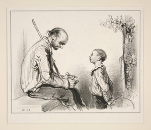 Du lügst (sic), Kind, aus Gier, junger Mann, du wirst aus Liebe lügen... von Paul Gavarni