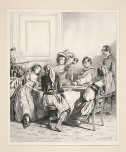 Ein Frühstück, im Morgengrauen von Paul Gavarni