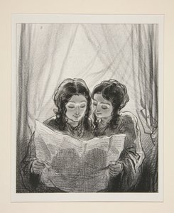 „Siehe die Anzeigen“ (zur Erbauung der jungen Damen). von Paul Gavarni