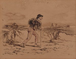 Junger Mann mit Rucksack von Paul Gavarni