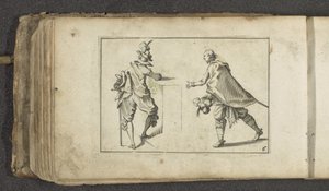 Zwei Schauspieler mit Säbel und Federhut Ein Newes Reissbüchlein für die Jugend von Paul Göttich