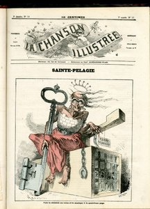 La Chanson illustrée (Zeitschrift), Nummer 52, Satirisch in Farben: Sainte Pélagie - Republikanisch, Gefängnisse, Sainte Pélagie - Illustration von Hadol (1835-1875)