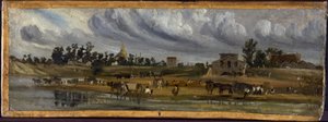Ufer der Seine an der Barrière de la Cunette, in der Nähe des Champ-de-Mars (1820), 1820 von Paul Huet