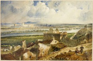 Blick auf Avignon (von Villeneuve les Avignon) von Paul Huet