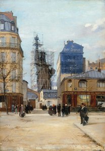 Bartholdis Freiheitsstatue in der Werkstatt von Gadget, Gauhier & Cie. in der Rue..., ca. 1884