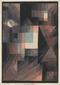 Abstrakt. Rot/Grün-Verlauf mit etwas Zinnober im Hochformat von Paul Klee