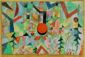 Burg mit untergehender Sonne von Paul Klee