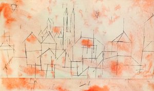 Stadt mit gotischer Kathedrale von Paul Klee