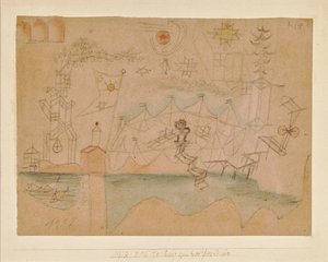 Zeichnung für den Bootsverleih von Paul Klee