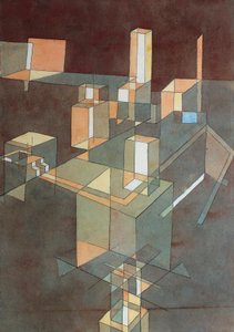 Italienische Stadt von Paul Klee (1879-1940), Aquarell auf Ingres-Papier, 34x23 cm von Paul Klee