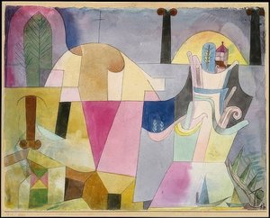 Landschaft mit schwarzen Säulen. 1919