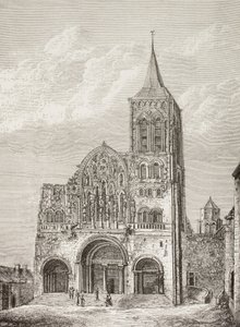 Abteikirche der Magdalena, Vézelay, Frankreich, wo St. Bernhard 1146 den zweiten Kreuzzug predigte von Paul Lacroix