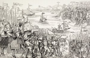 Kreuzfahrer landen 1249 während des siebten Kreuzzugs in Damiette, Ägypten von Paul Lacroix