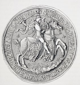 Siegel von Jean II., Herzog von Burgund, Graf von Nevers und Baron von Donzy 1371 - 1419 von Paul Lacroix